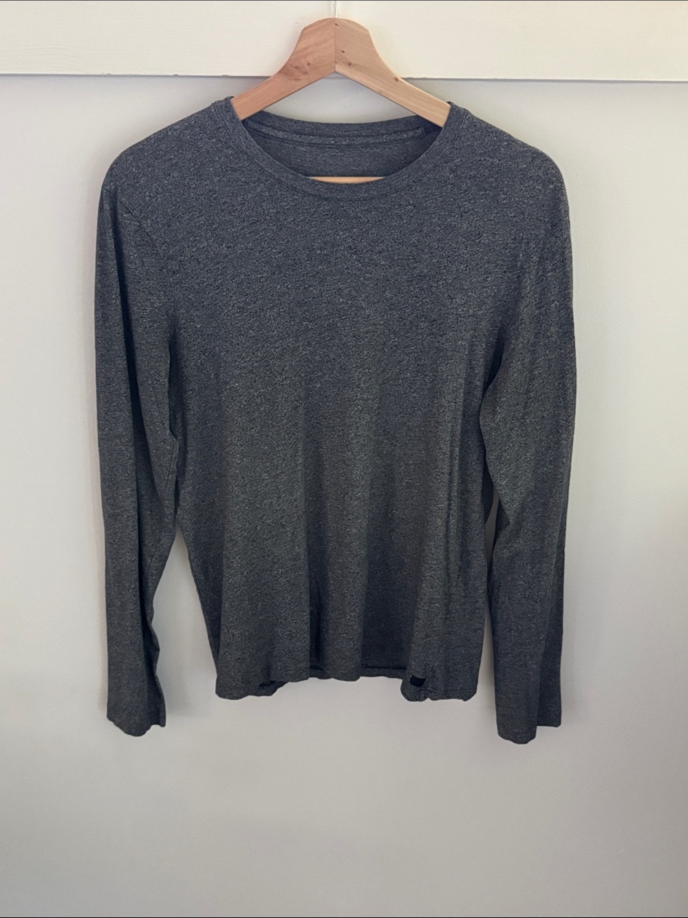 Armani Exchange A|X 100% Pima Cotton Long Sleeve Shirt Gray Marled Men’s Size S